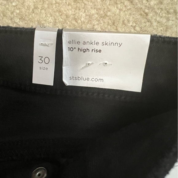 New NWT STS BLUE‎ jeans black distressed 30 Ellie  ankle skinny high rise - Picture 4 of 11